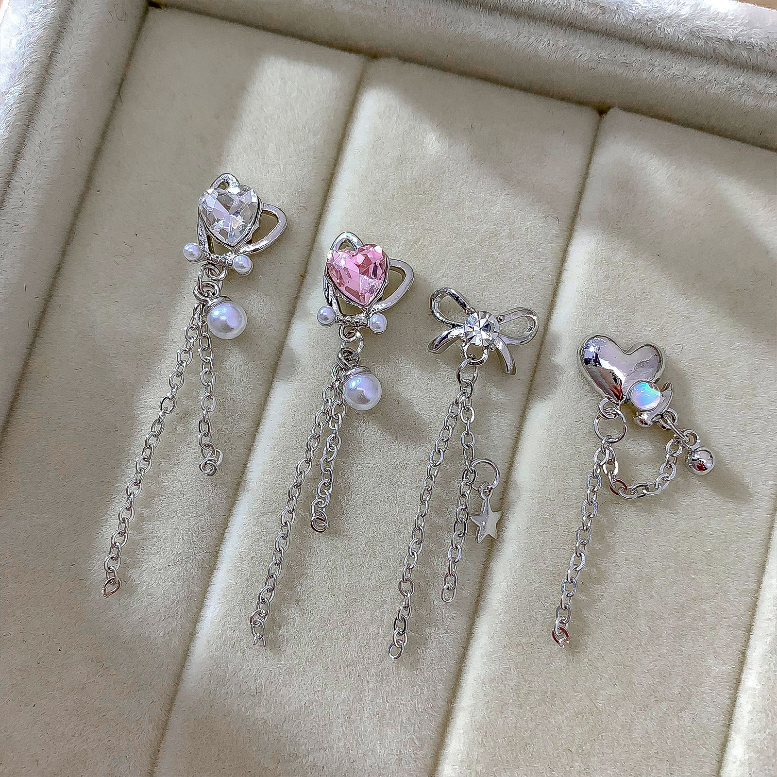 Phone Cases Junk - 5PCS Luxury Silver Nail Diamond Zircon