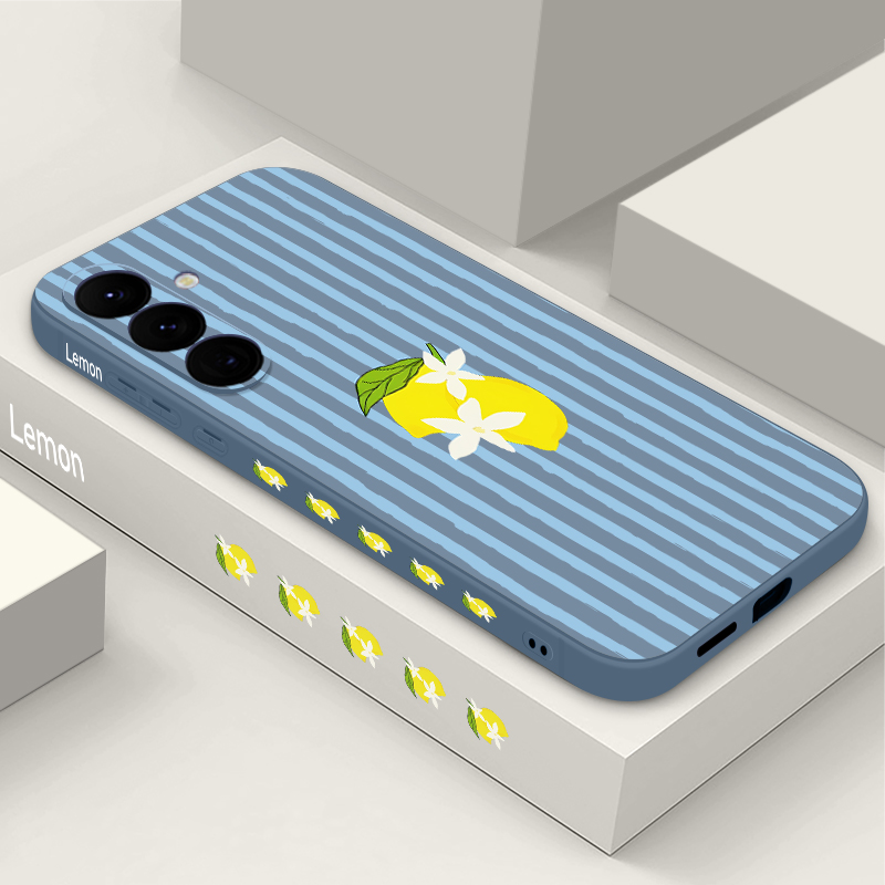 Phone Cases Samsung S24 - Stripe Lemon Print TPU Phone Case