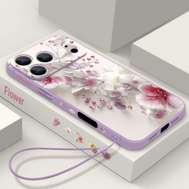 Phone Cases Magsafe - Pink White Flower Case For iPhone