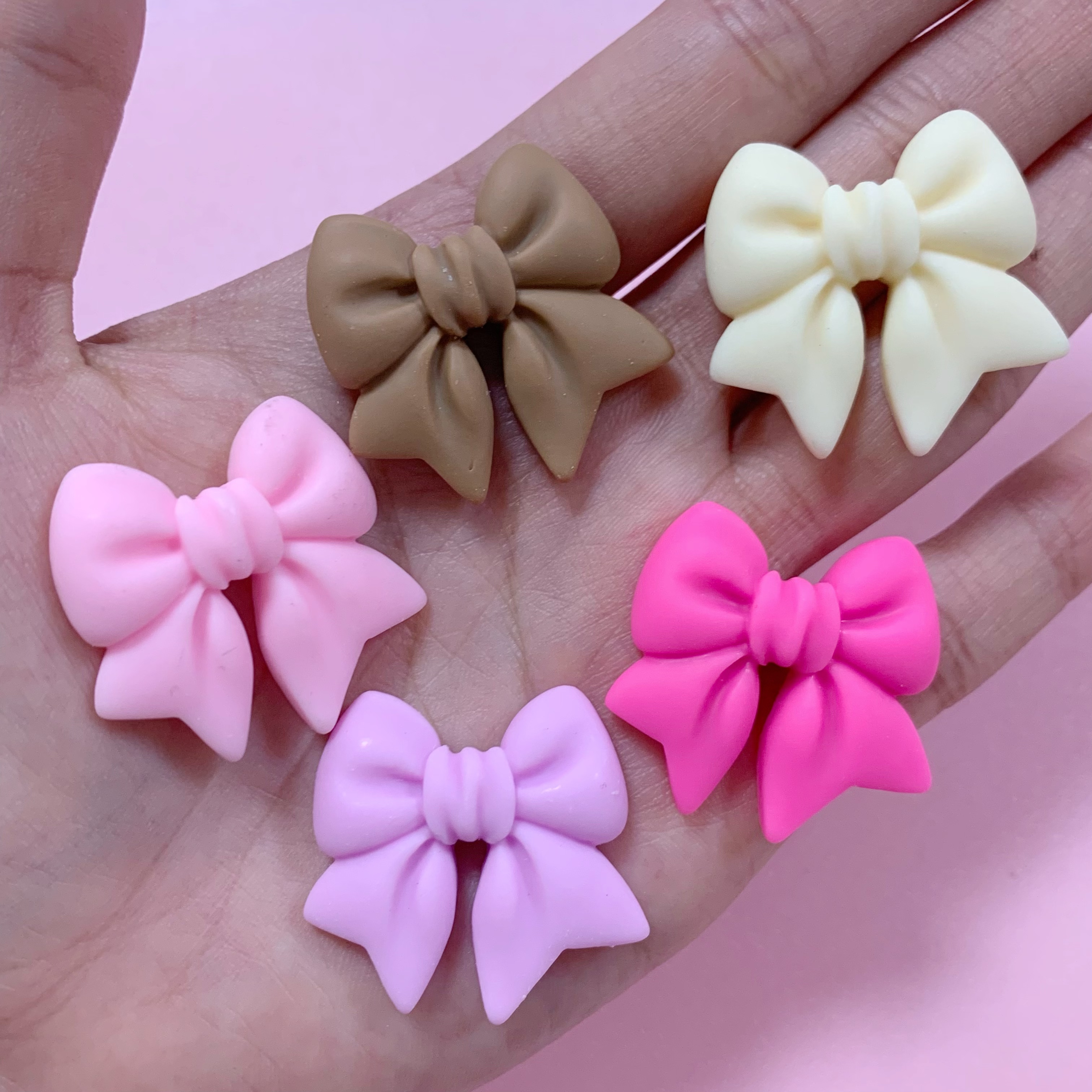 Phone Cases Junk - 10Pcs Rose Beige Pink Purple Ribbon