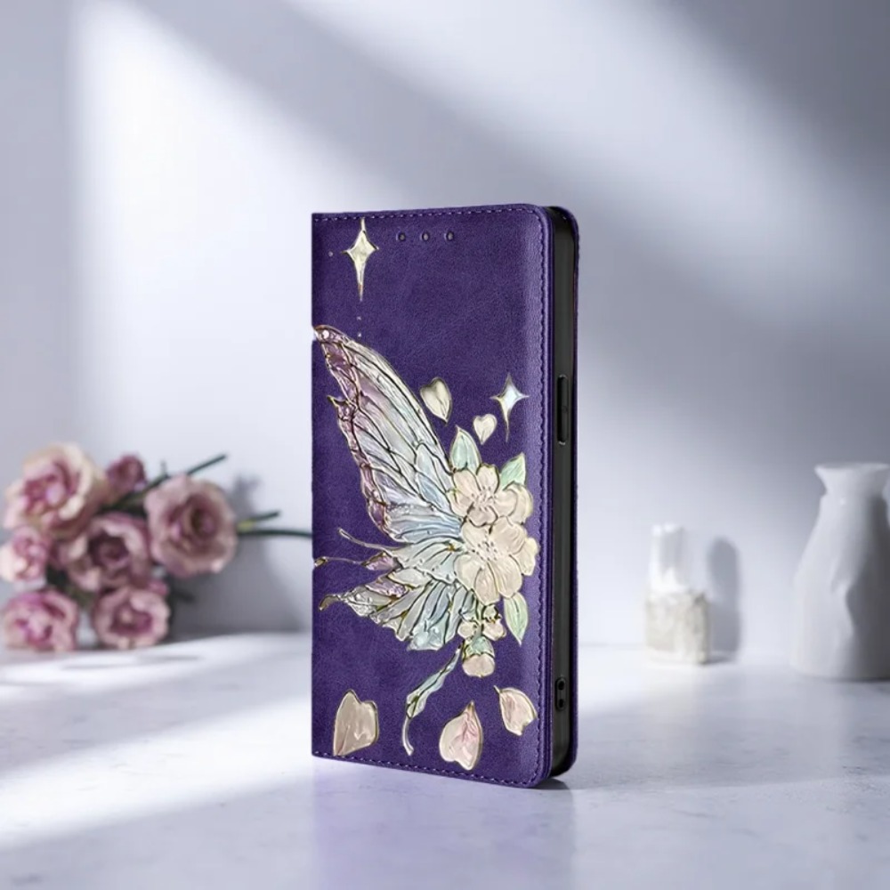Phone Cases Samsung S24 - Painted Magnetic Flip Leather Wallet Case