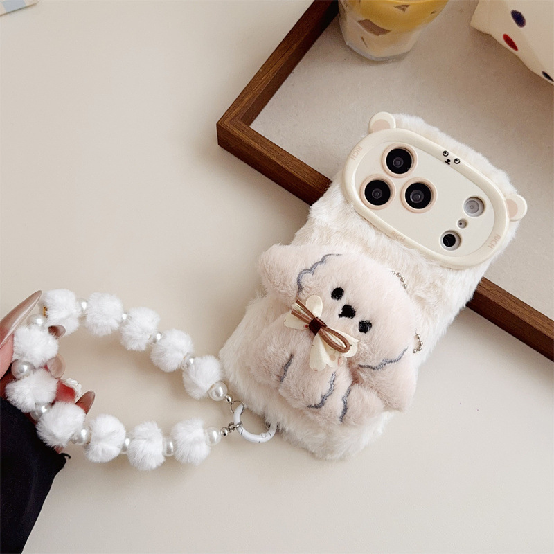 3D Cartoon Bowknot Puppy Warm  - Phone Cases For Iphone 15 review and price