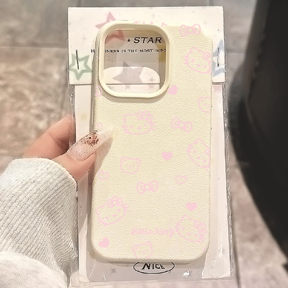 Cute HelloKitty Pink Line Cat  - Phone Cases Hello Kitty review and price