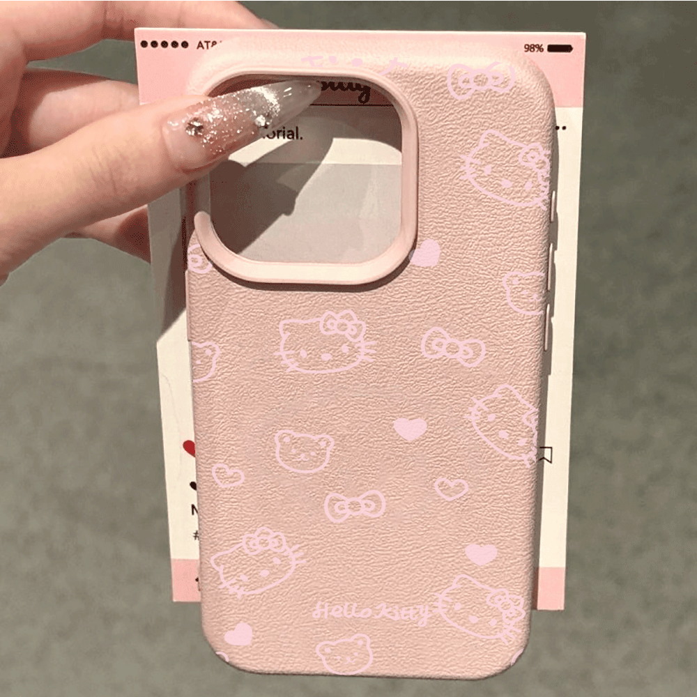 Cute HelloKitty Pink Line Cat  - Phone Cases Hello Kitty review and price