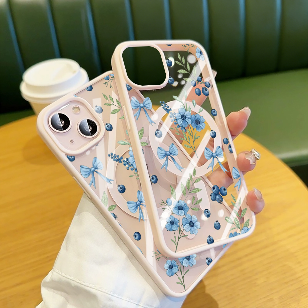 Blueberry Floral Clear Case  F - Phone Cases Magsafe review and price