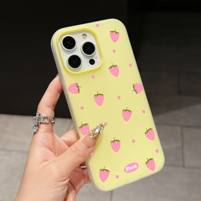 Sweet Pink Strawberry Pattern  - Phone Cases For Iphone 15 review and price