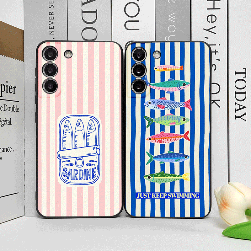 Cute Striped Pattern Sardines  - Phone Cases Oppo review and price