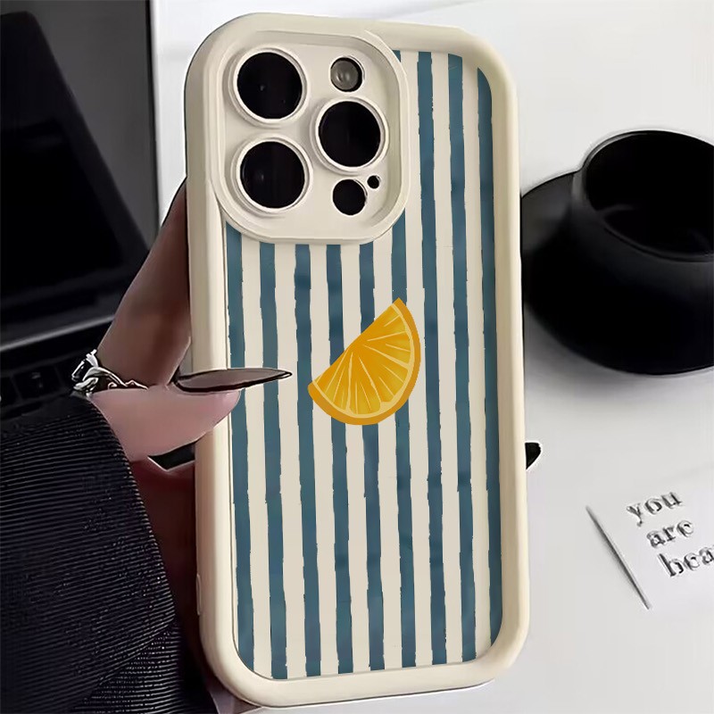 Striped Lemon Slice Pattern Ph - Phone Cases For Iphone 15 review and price