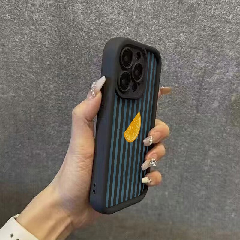 Striped Lemon Slice Pattern Ph - Phone Cases For Iphone 15 review and price