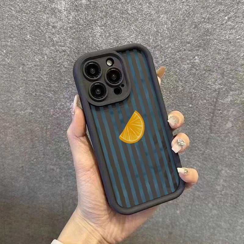 Striped Lemon Slice Pattern Ph - Phone Cases For Iphone 15 review and price