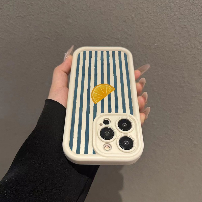 Striped Lemon Slice Pattern Ph - Phone Cases For Iphone 15 review and price
