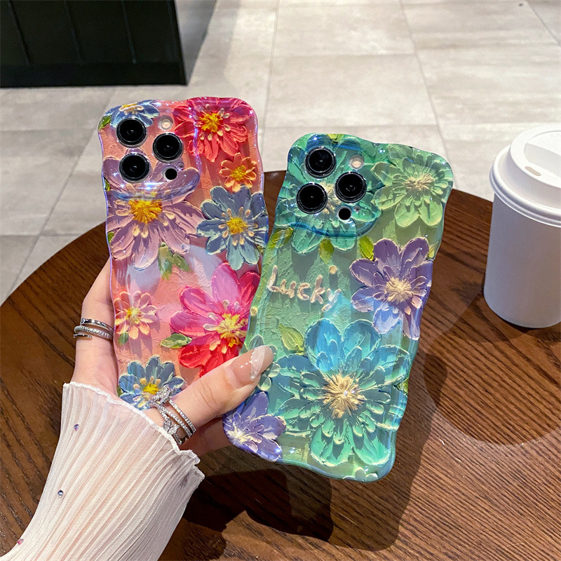 Retro Blue Light Oil Painting  - Phone Cases For Iphone 15 review and price
