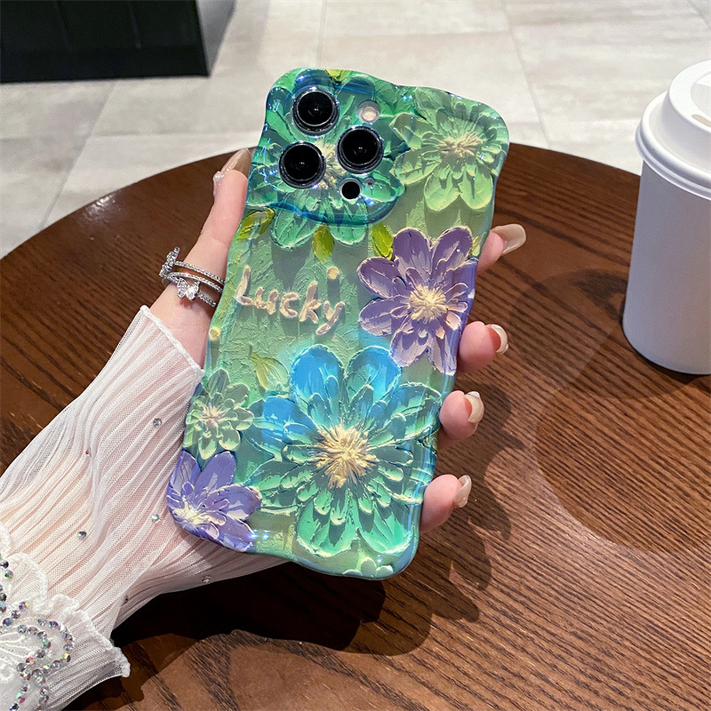 Retro Blue Light Oil Painting  - Phone Cases For Iphone 15 review and price