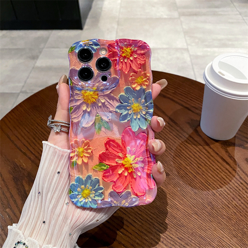 Retro Blue Light Oil Painting  - Phone Cases For Iphone 15 review and price