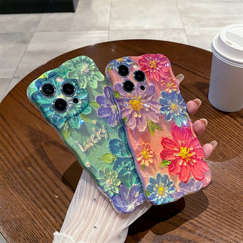 Retro Blue Light Oil Painting  - Phone Cases For Iphone 15 review and price