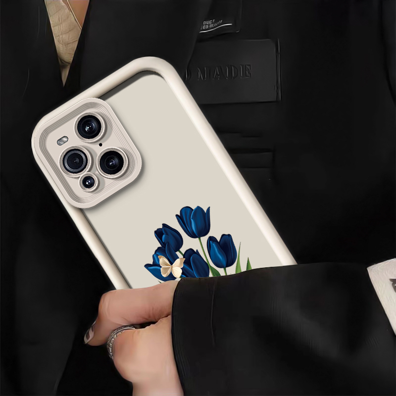 Blue Flower Painting Phone Cas - Phone Cases Oppo review and price