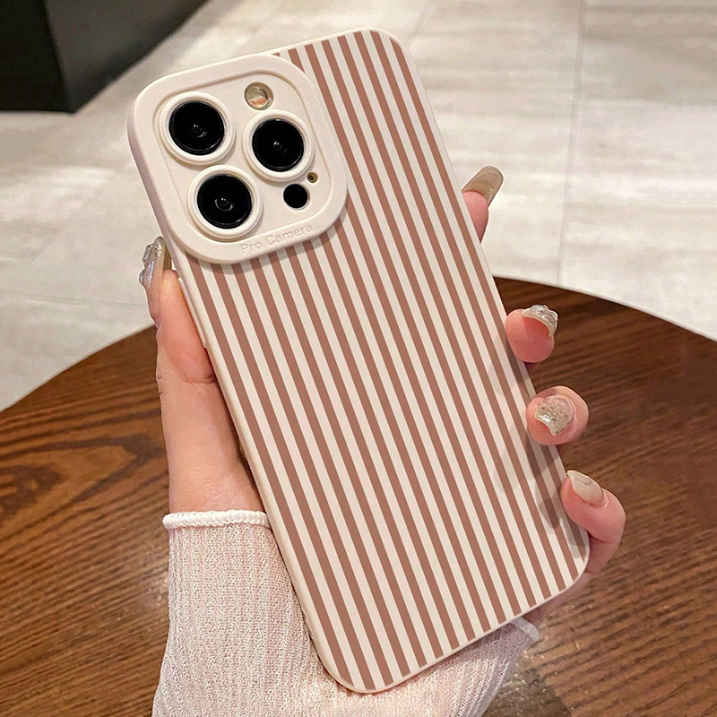 Pink Striped Painted Anti-Drop - Phone Cases For Iphone 15 review and price