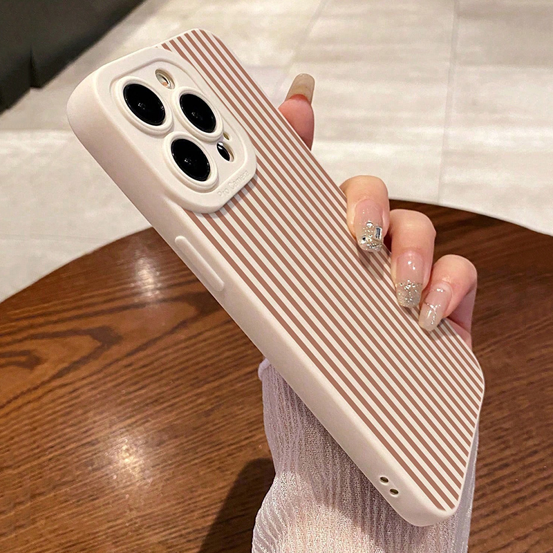 Pink Striped Painted Anti-Drop - Phone Cases For Iphone 15 review and price